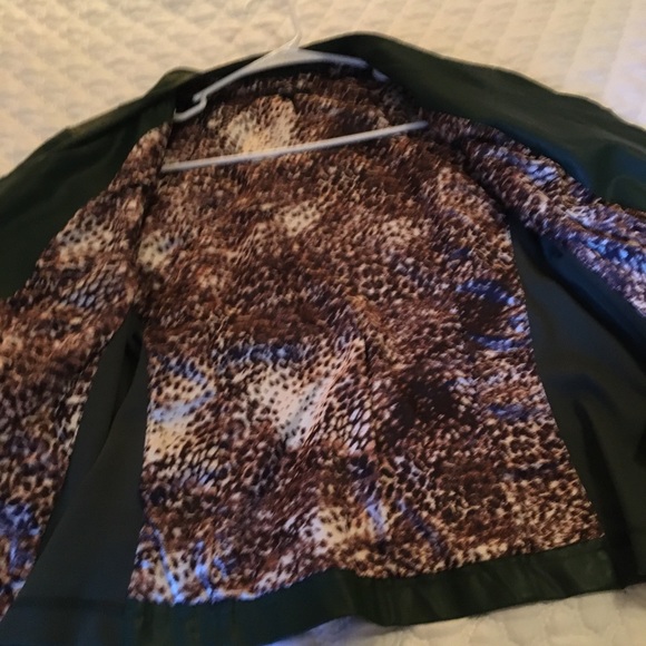 Green Leather & Knit XL Jacket - Picture 4 of 7